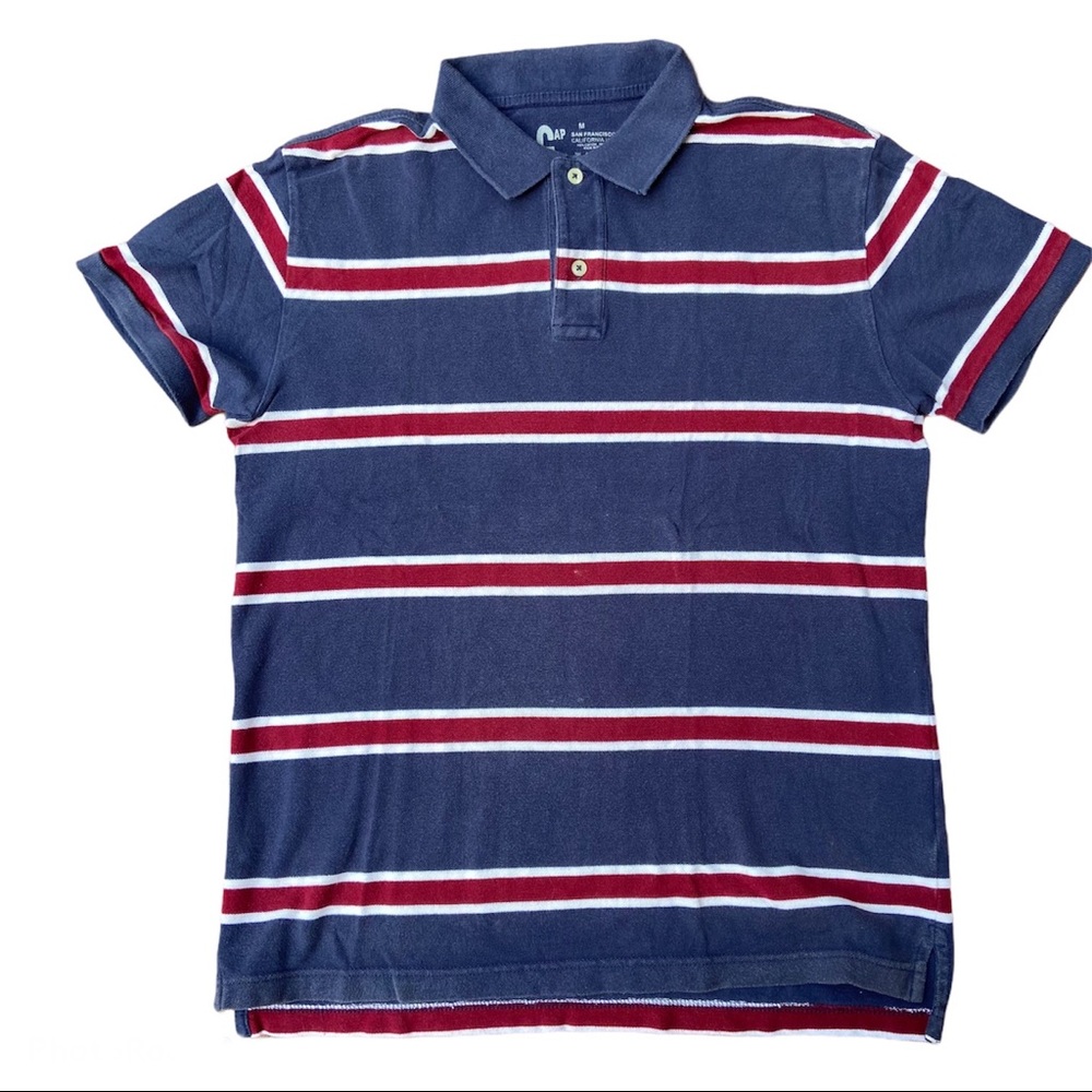 Vintage Gap men’s striped pique polo shirt